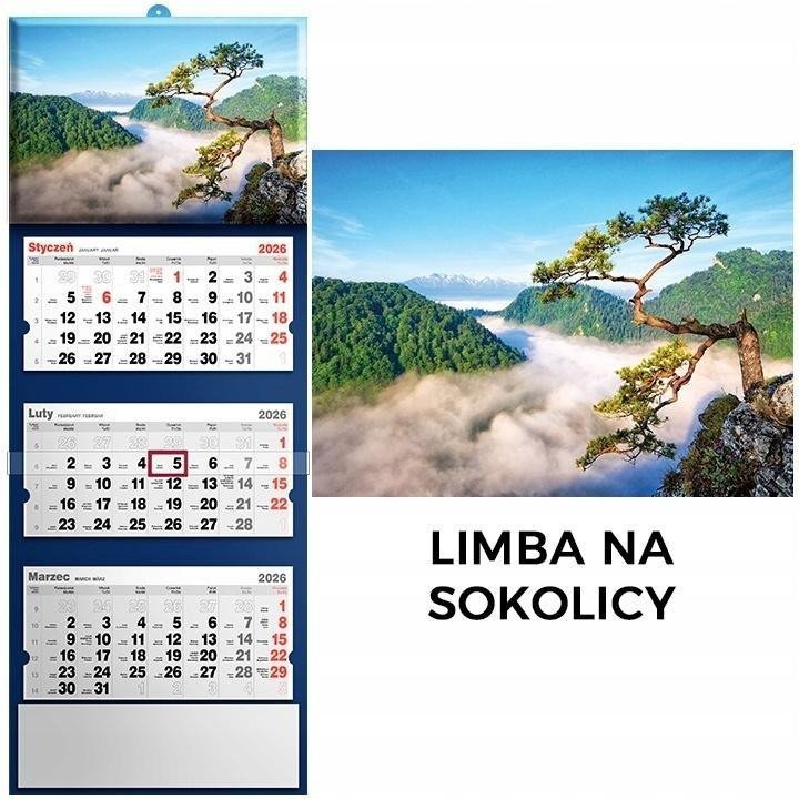Kalendarz 2026 trójdzielny limba na Sokolicy