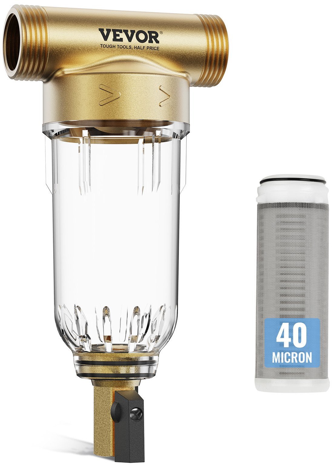 Filtr mechaniczny do wody samoczyszczący z manometrem 40-mikronów