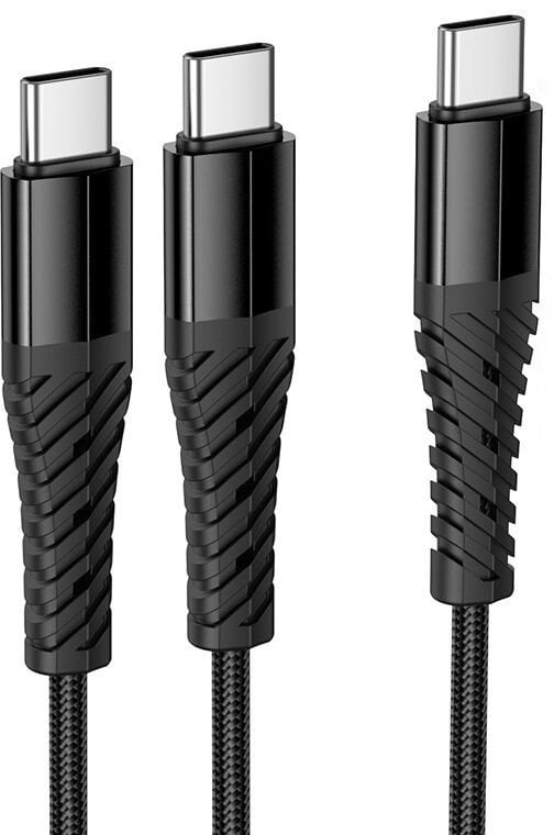 Kabel USB Hoco Kabel 2w1 USB C do USB C+C 1 m X123 czarny