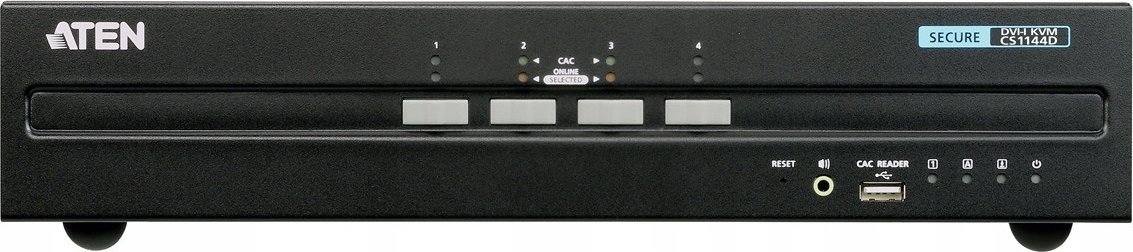 Przełącznik Aten Aten 4-Port USB DVI Dual Display Secure KVM, 3840 x 2160 pixels, 4K Ultra HD, 7.8 W, Black