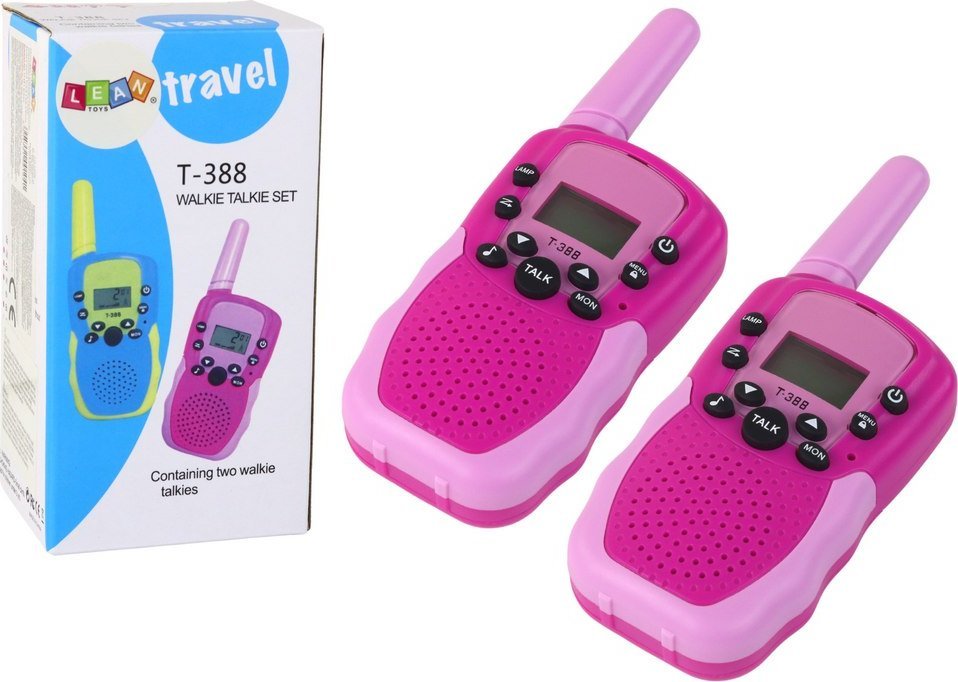 LeanToys Walkie Talkie Krótkofalówki Różowe Zasięg 3km Dla Dzieci