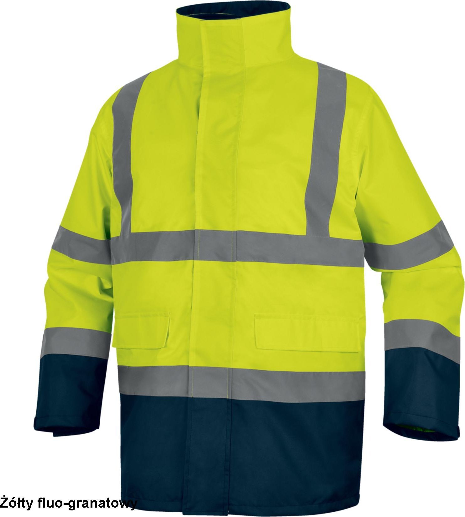 Kurtka męska Delta Plus SPEED - KURTKA OSTRZEGAWCZA 5 W 1 Z POLIESTRU OXFORD POWLEKANEGO PU - pomarańczowy fluo-granatowy M