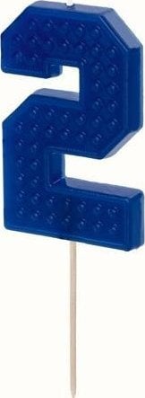 Świeczka urodz.Cyferka 2 6cm nieb.31302