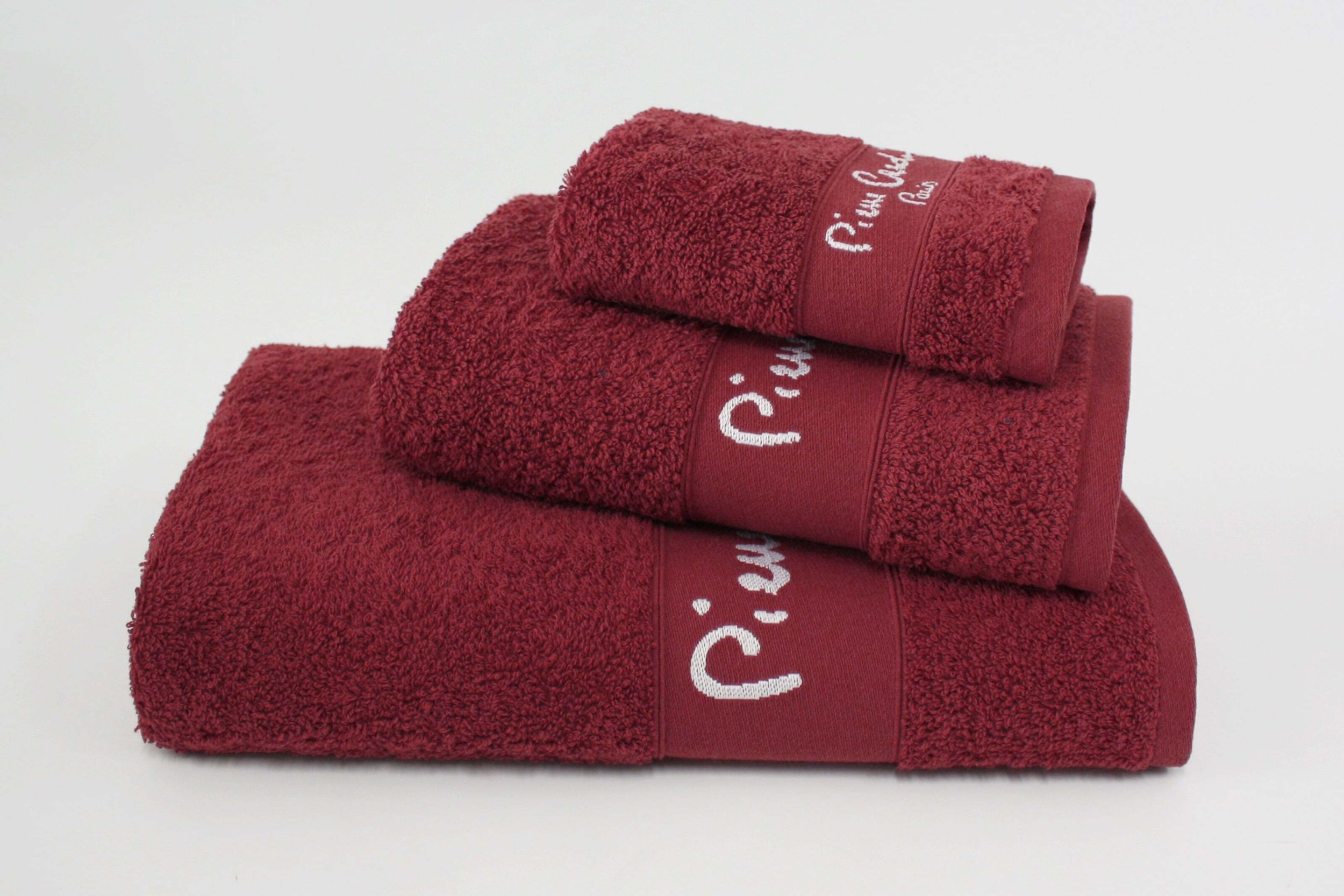 TOWEL SETX3 PIER CARD 1148 BURGUNDY 450G