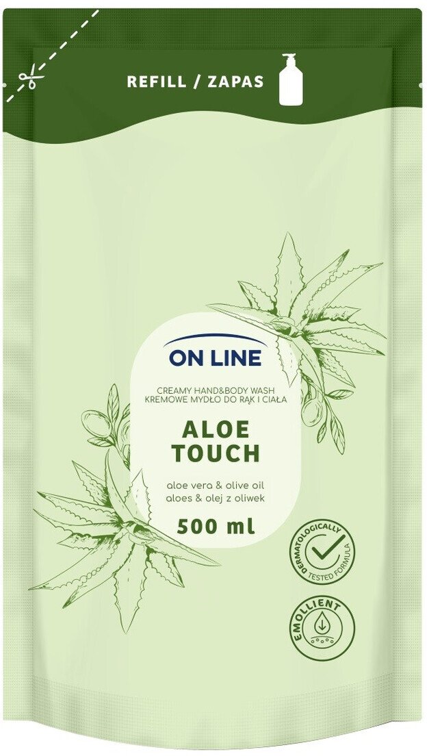 On Line Kremowe mydło do rąk i ciała Aloes & Olej z oliwek 500ml