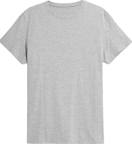 4f Koszulka męska H4Z22-TSM352 Chłodny jasny szary melanż r.L