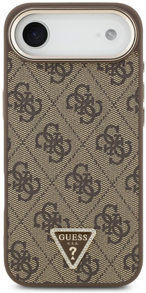 Etui Guess 4G Triangle Logo MagSafe do iPhone Air brązowy złoty