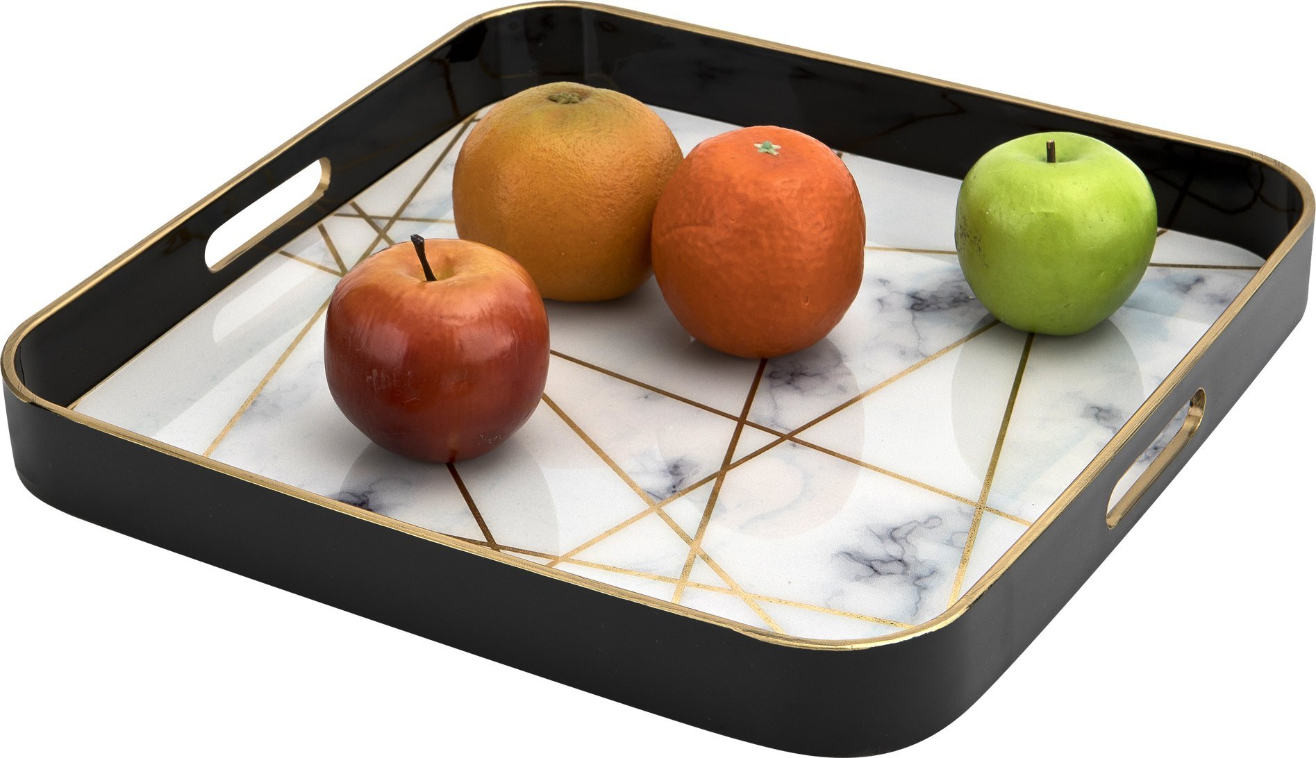 Art-Pol Taca dekoracyjna 34x34x4,5 cm białozłota 159841