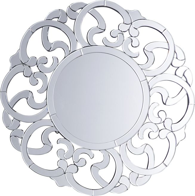 Beliani Lustro ścienne 70 cm srebrne MORNAIX