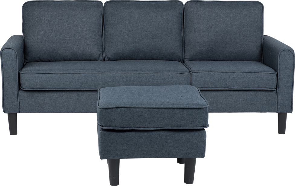 Beliani Sofa 3-osobowa z otomaną ciemnoszara AVESTA