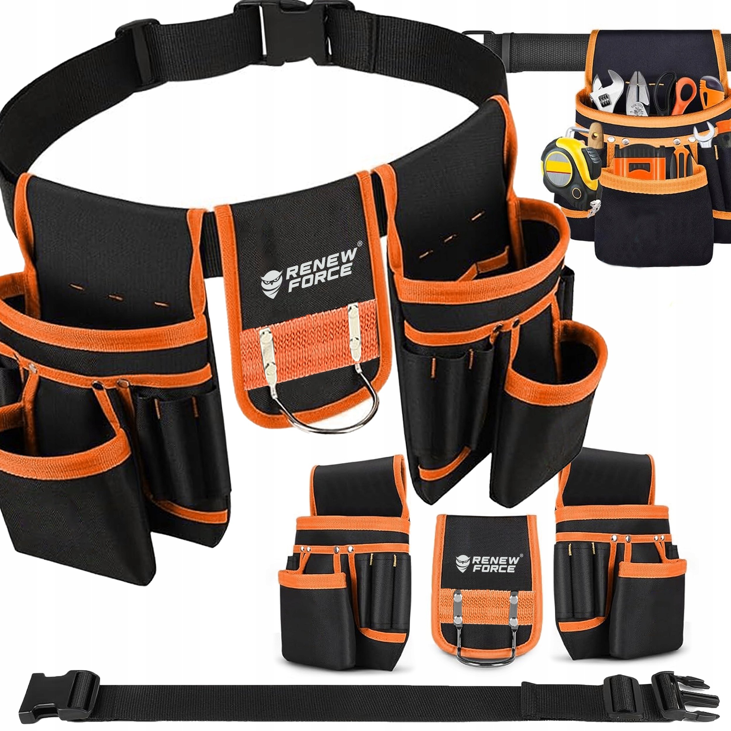 PAS MONTERSKI NARZĘDZIOWY NA NARZĘDZIA BUDOWLANY REGULOWANY 22 KIESZENIE