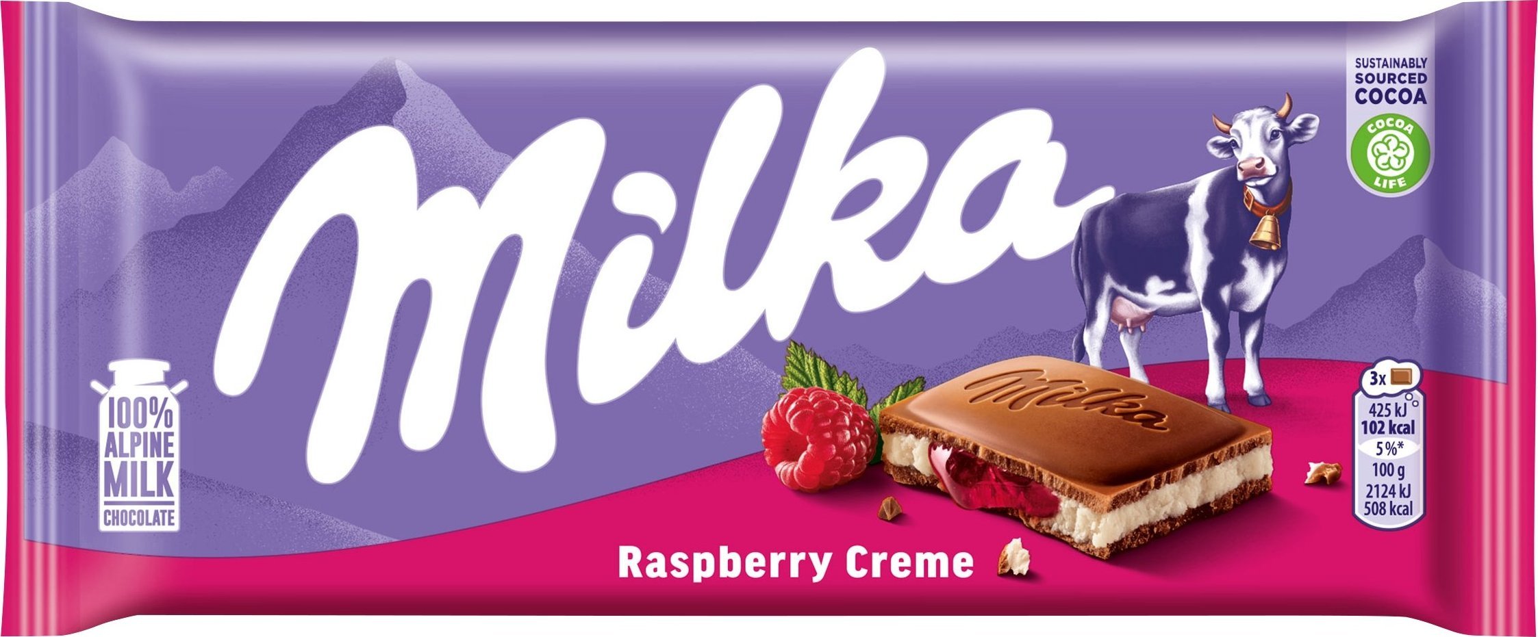 Milka Czekolada mleczna Raspberry Creme 100 g