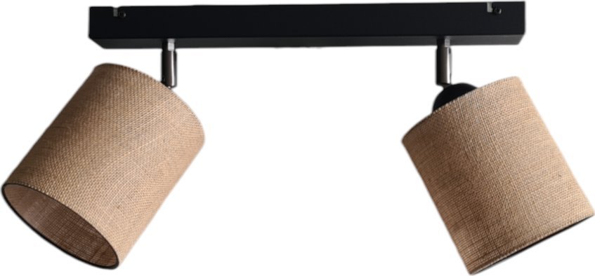 Lampa wisząca Solar Lampa wisząca żyrandol BOHO len 2 żarówki czarna regulowana