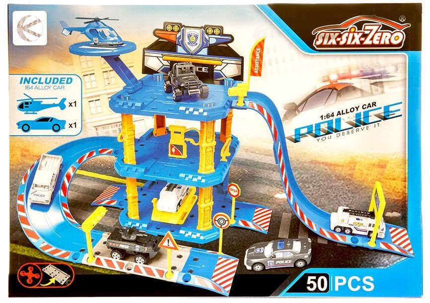 Wielopoziomowy parking z torem jazdy POLICJA 50 elementów