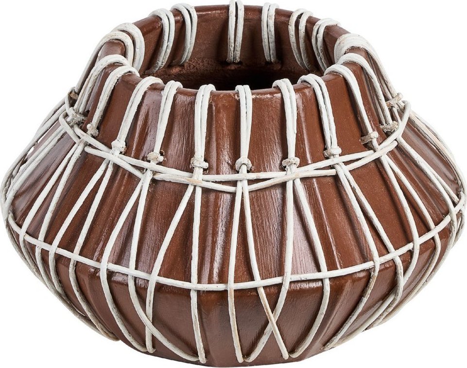 Beliani Wazon dekoracyjny z terakoty 22 cm brązowy KLUET