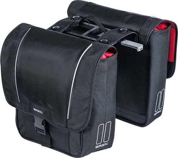 Basil Sakwa miejska podwójna BASIL SPORT DESIGN DOUBLE PANNIER BAG MIK 32L, MIK System (ready to go), czarna (NEW 2024)