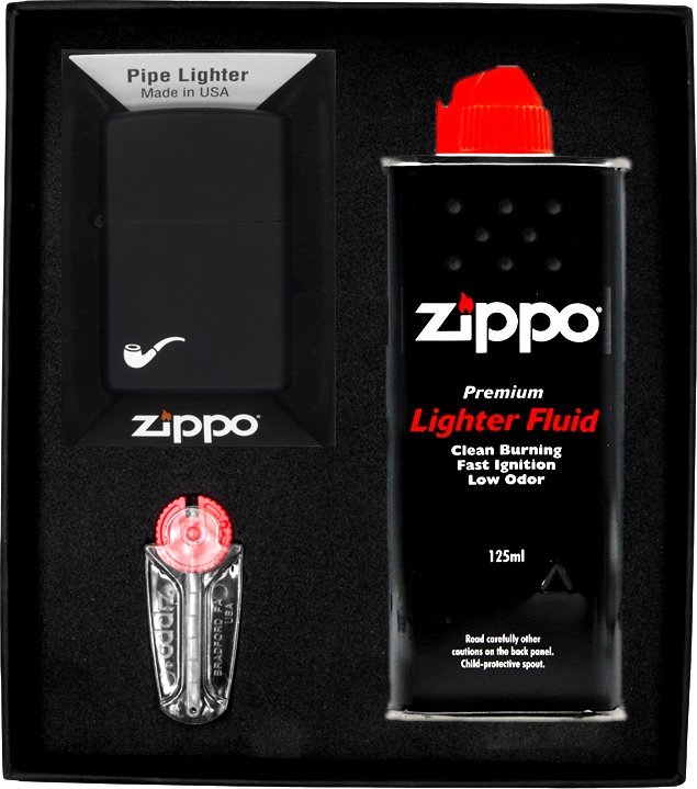 Zestaw ZIPPO Zapalniczka PIPE BLACK MATTE Prezentowy No1
