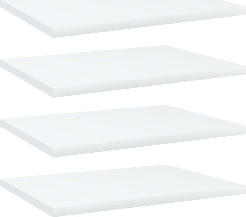 vidaXL Półki na książki, 4 szt., białe, 40x30x1,5 cm, płyta wiórowa