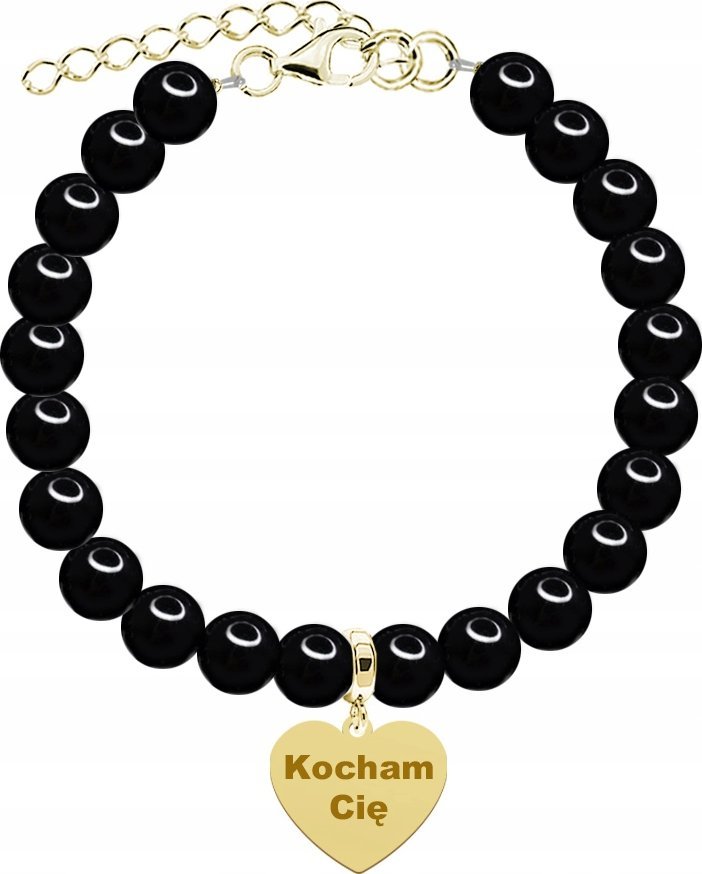 Radziszewska Jewellery Bransoletka Złota na Dzień Matki z Perłami 925 Grawer Życzenia Gratis