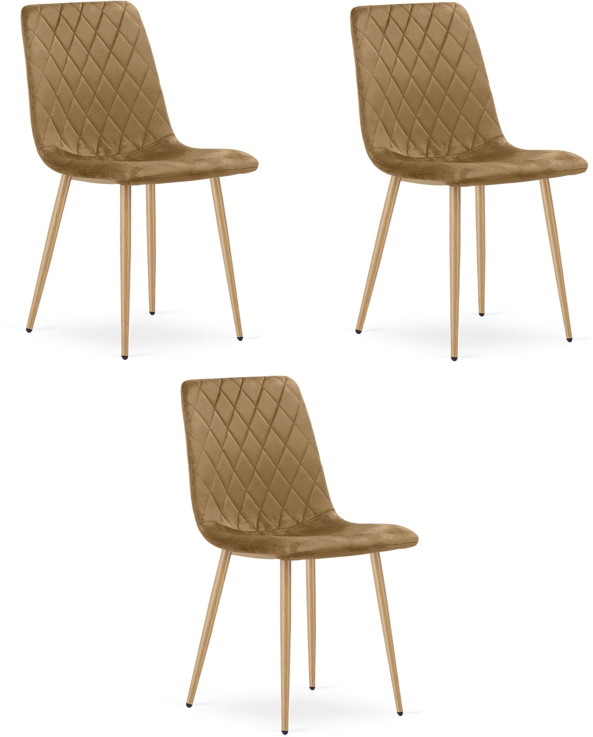 Krzesło tapicerowane TURIN brązowe do salonu kuchni i jadalni x3