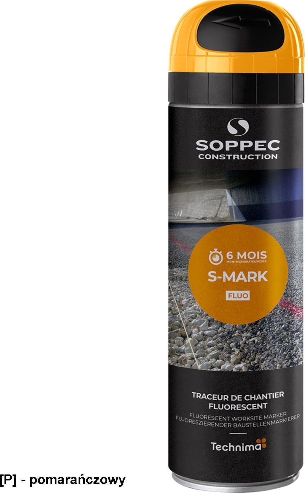 Soppec FASMARK - fluorescencyjna farba w spray'u do znakowania poziomego - żółty