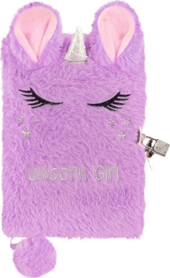 Pamiętnik pluszowy z kłódką Unicorn DERFORM