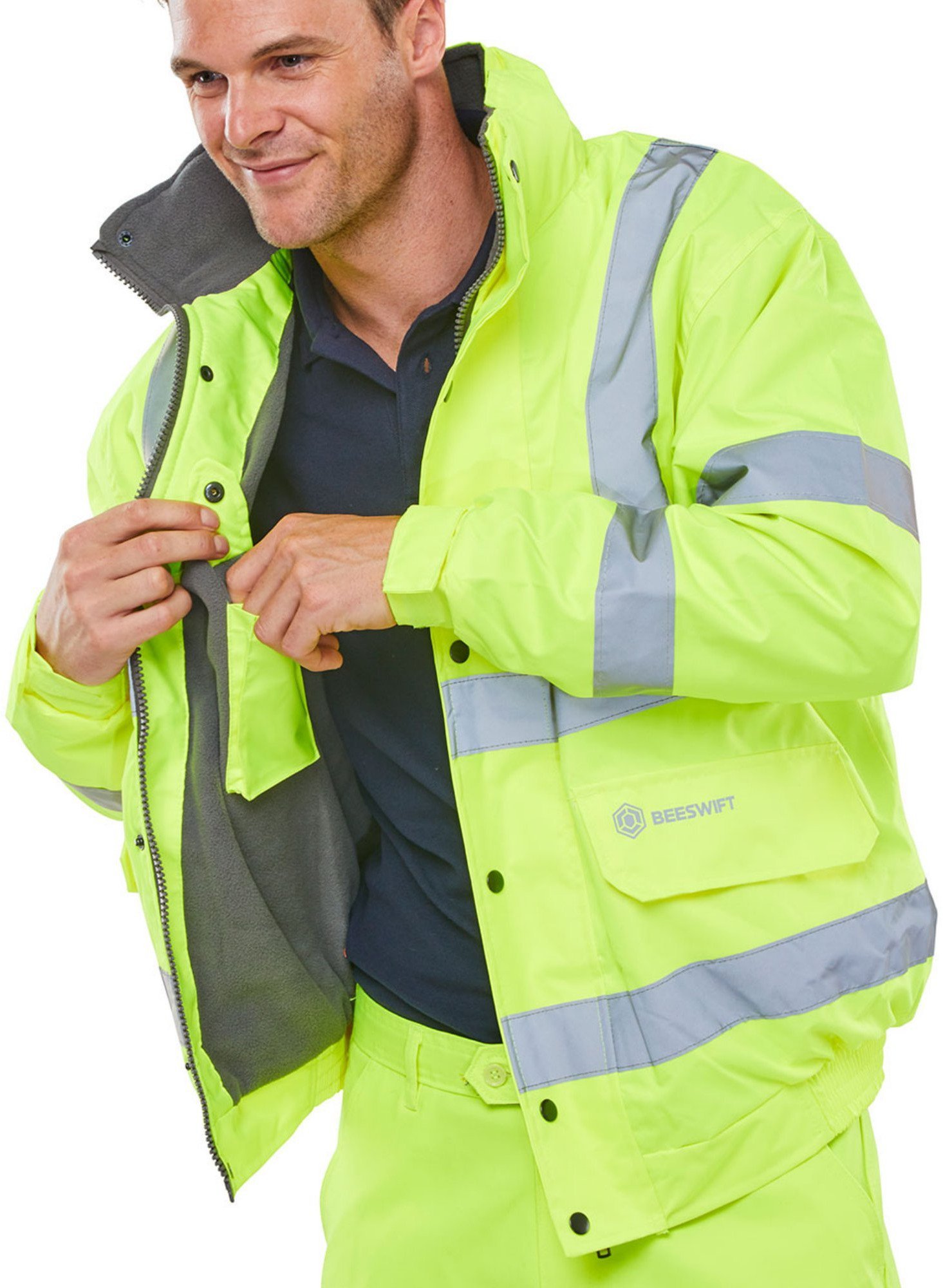 Kurtka ostrzegawcza BEESWIFT Bomber, rozm. L, żółta