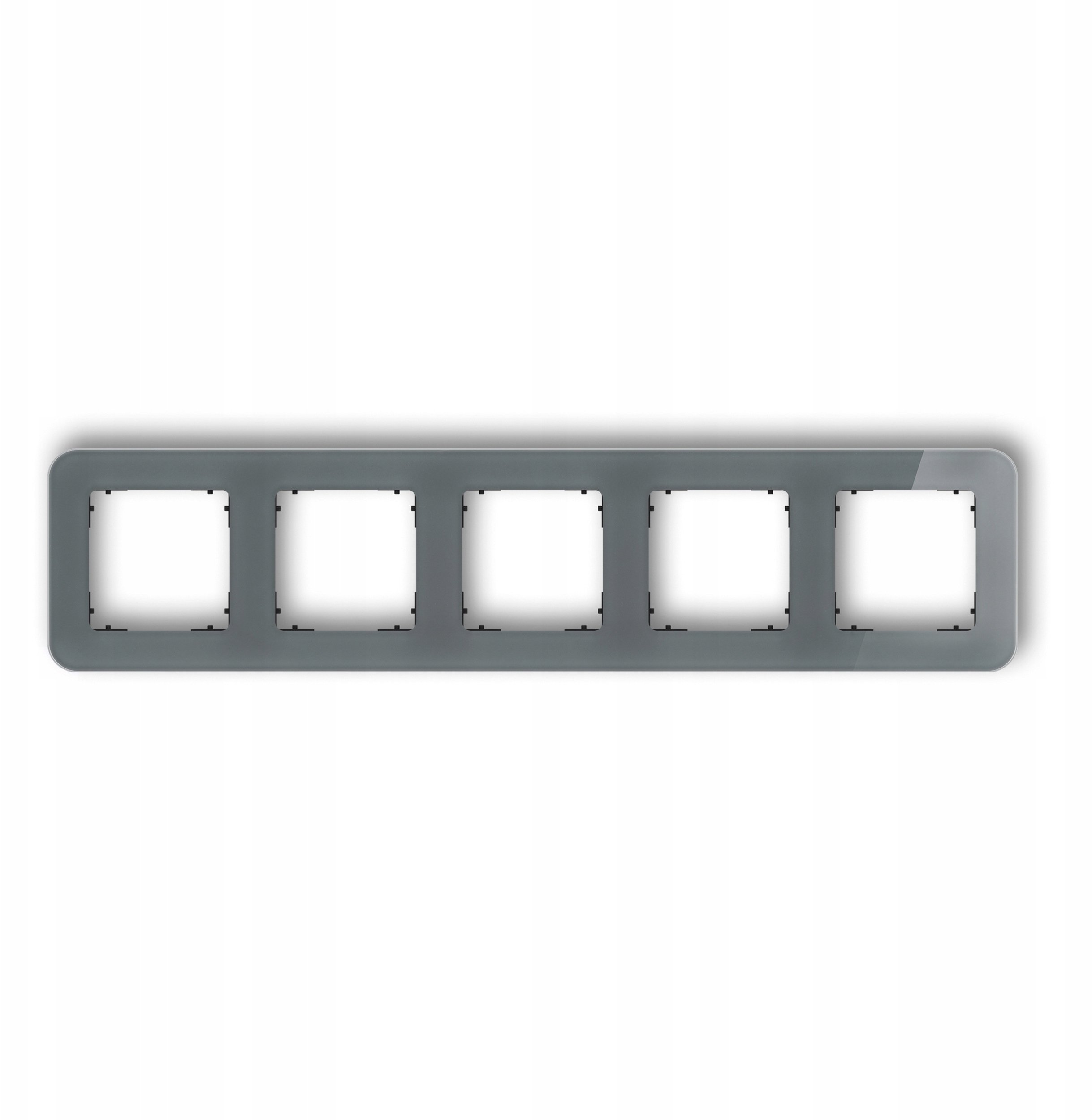 Karlik Ramka uniwersalna pięciokrotna zaokrąglona - efekt szkła (ramka: grafitowa spód: czarny) 28-12-IRSZ-5