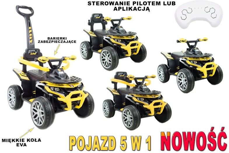 Import SUPER-TOYS QUAD NA AKUMULATOR, JEŹDZIK, ODPYCHACZ, PCHACZ, POJAZD PILOT/APLIKACJA /915