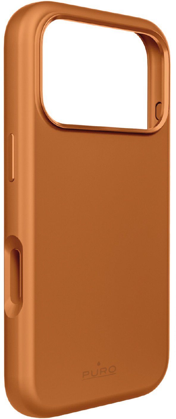 Etui silikonowe Pure Icon Mag Pro Liquid Silicone na iPhone 17 Pro Max kompatybilne z MagSafe, z ochroną aparatu i aluminiowymi przyciskami - pomarańc