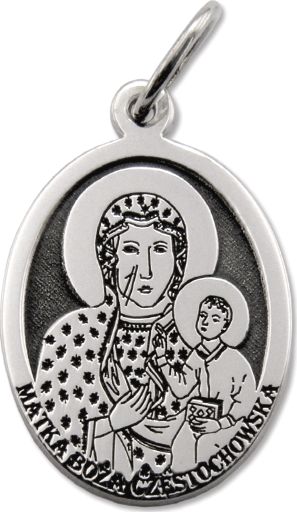 WĘC - Twój Jubiler Medalik srebrny z wizerunkiem Matki Bożej Częstochowskiej MED-MBCZE-01