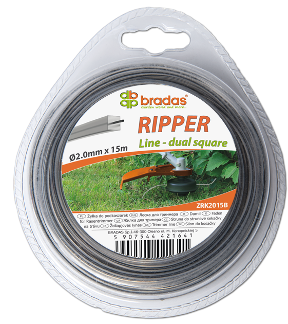 Bradas Żyłka Ripper Dual kwadrat 2,4mm 15m blister (ZRK2415B)