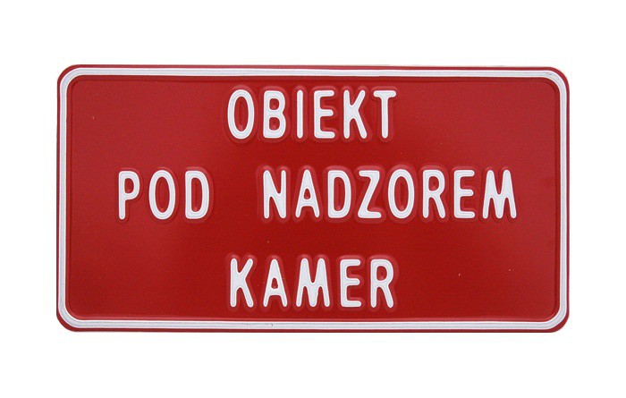 Tablica 15x29cm Obiek Pod Nadzorem Kamer - C3