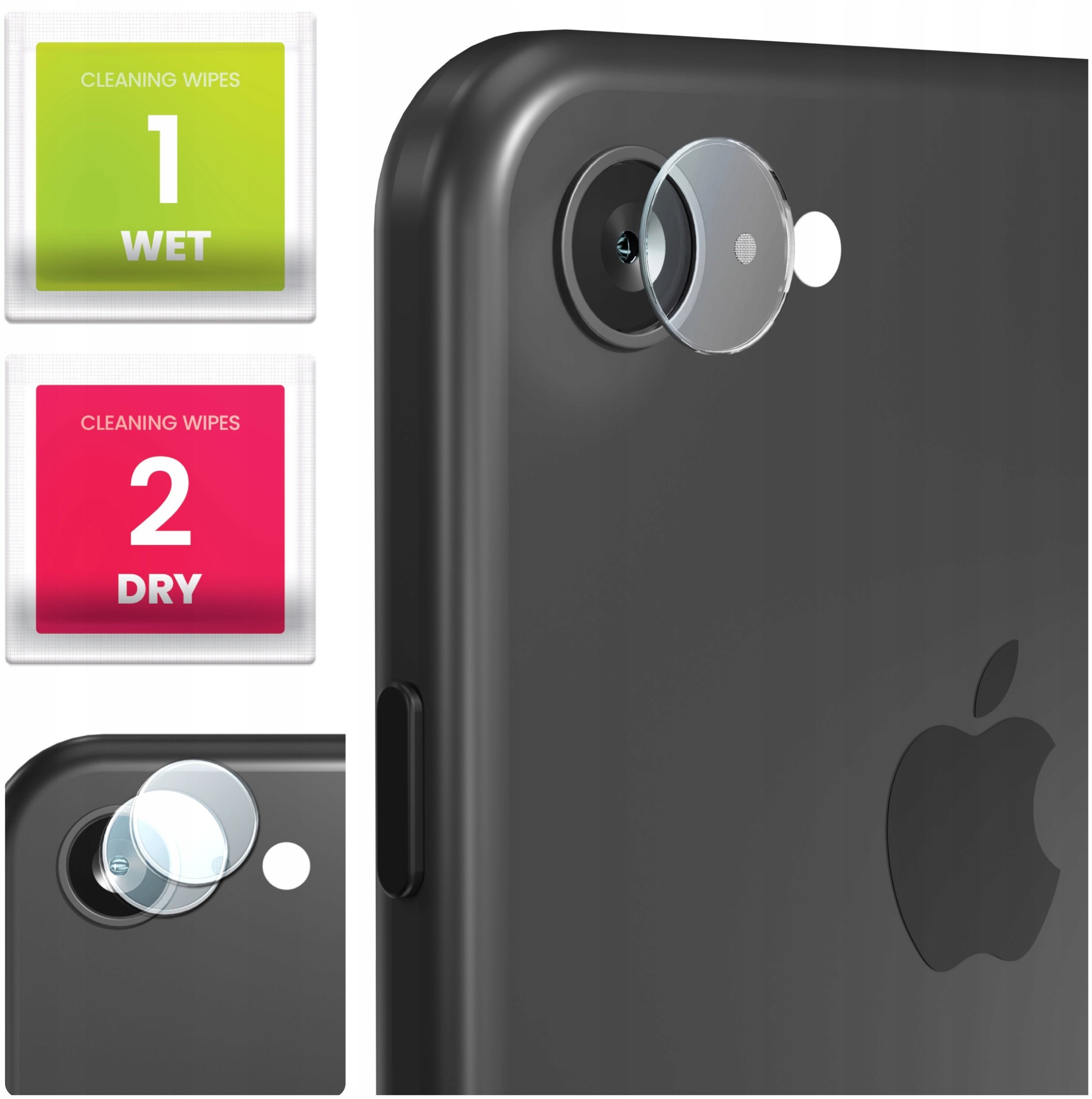 2-PAK Szkło Na Aparat Do iPhone 7 / 8 / SE 2020 (Hartowane, Na Obiektyw)