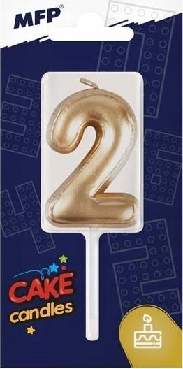 MFP paper świeczka do tortu balon nr 2 złota 8800116