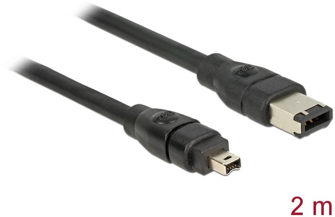 Delock Firewire 6-pin - Firewire 4-pin, 2m, Czarny (82577)