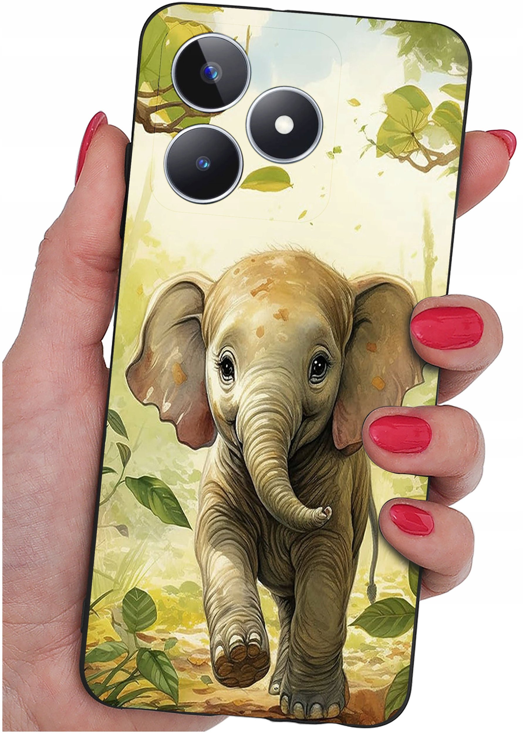 ETUI do Realme C51| C53 WZORY |SILIKONOWE MATT CASE + SZKŁO 9H