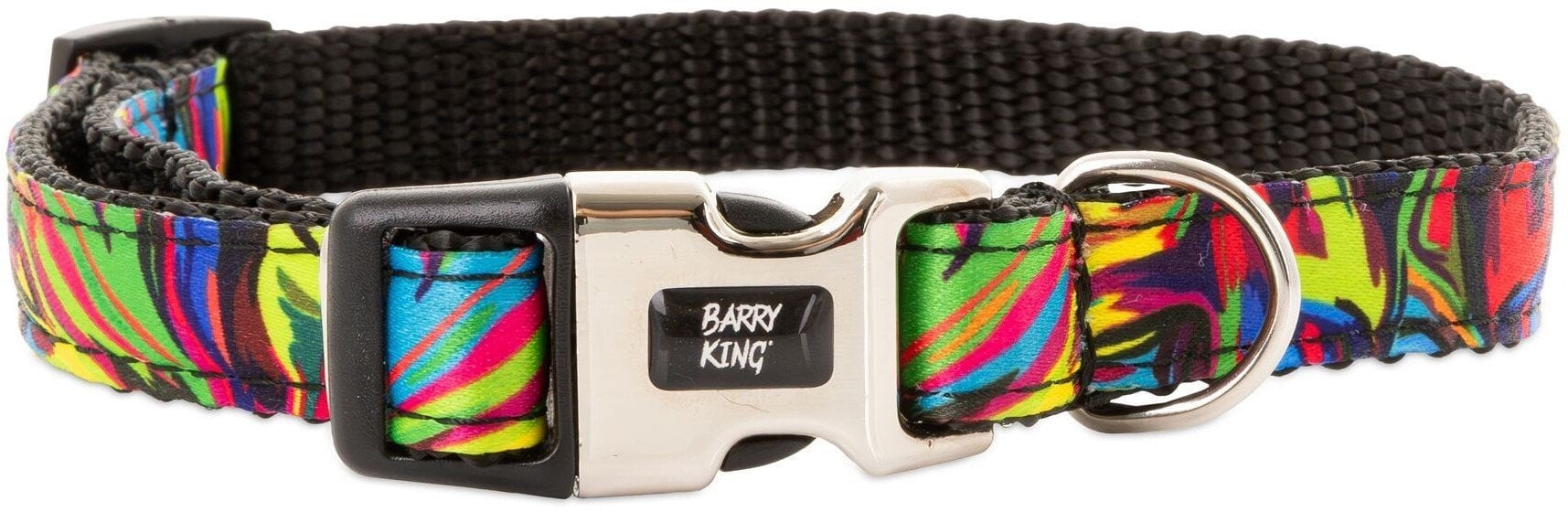 Obroża dla psa, wzór picasso, taśma polipropylenowa, 16mm/30-47cm czarna