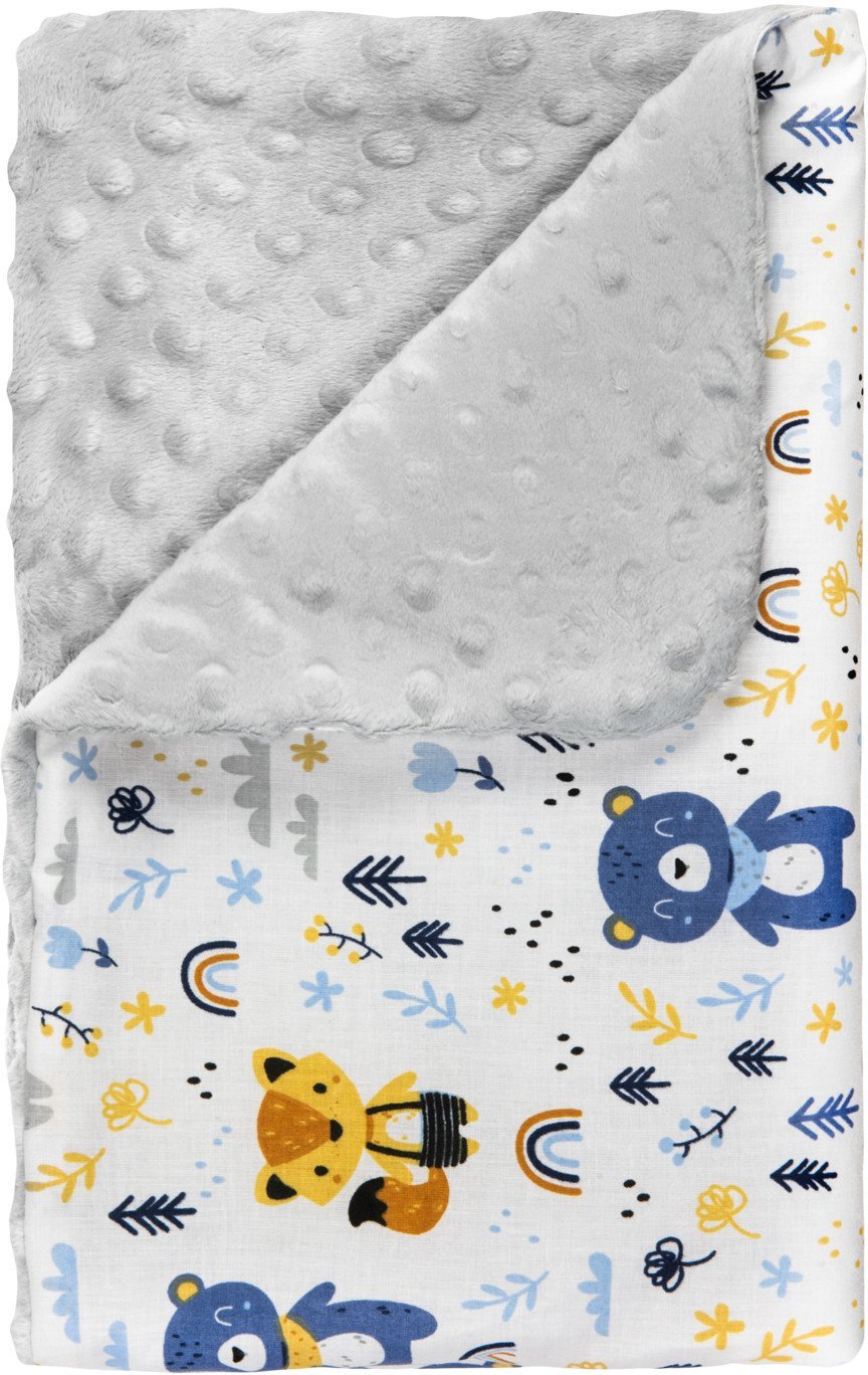 Lulando Lulando BABYDECKE 100 X 75 CM GRAU TEDDYBAREN