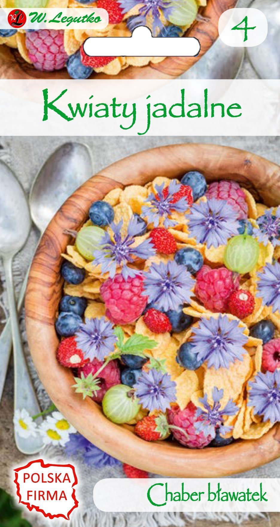 Legutko Nasiona Kwiat jadalny Chaber bławatek niebieski 1g