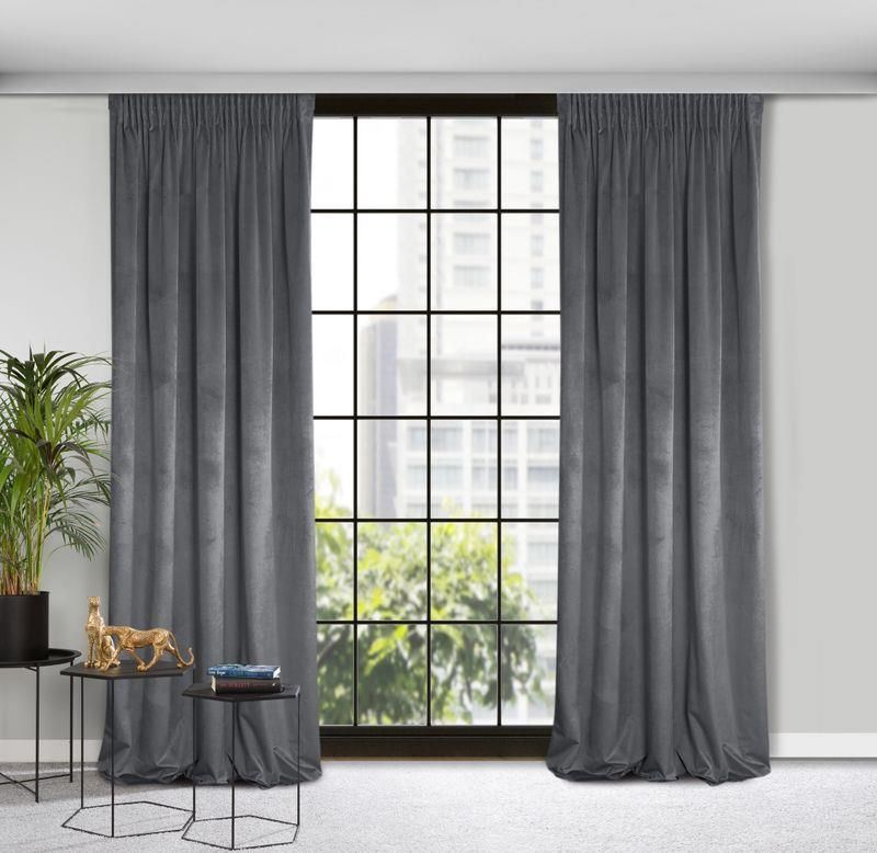 Eurofirany Zasłona gotowa grafitowa 140X270 140 x 270 cm