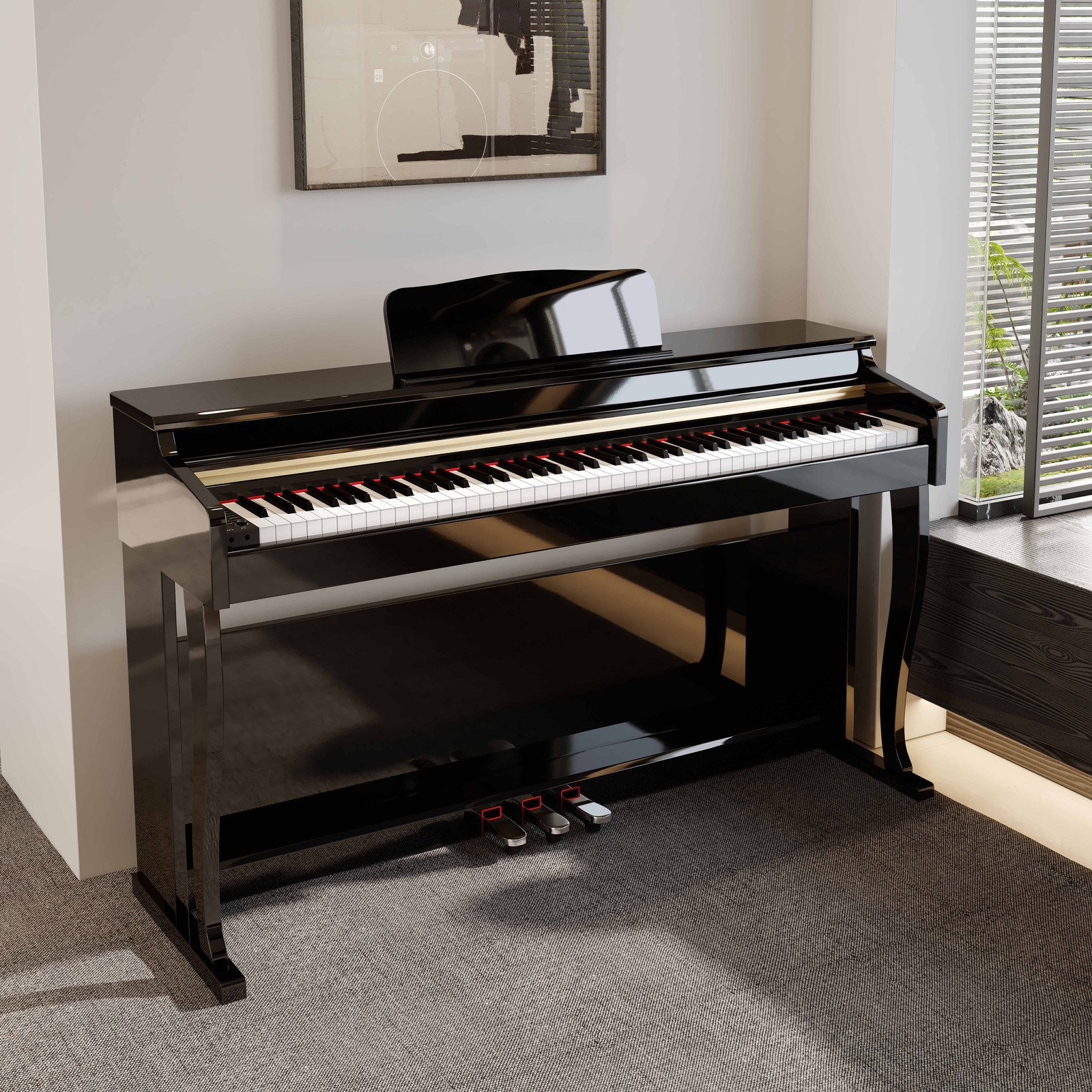 Pianino cyfrowe PRELUDE młoteczkowe czarne połysk Mielczewski one size