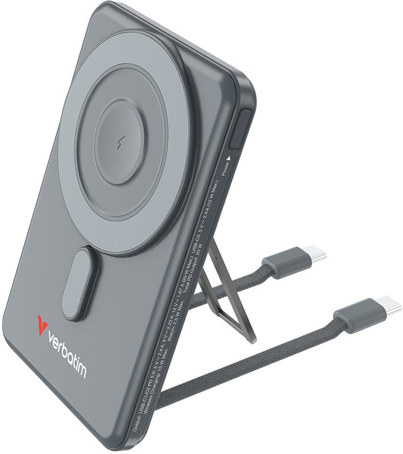 Verbatim Charge´n´Go 2C 5000mAh magn. PB grau inkl.2 Kabel 32251