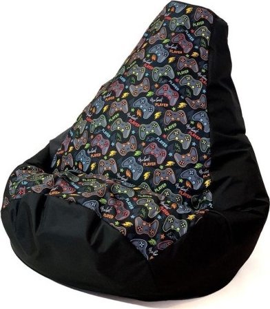Go Gift Pufa worek sako GRUSZA DRUK czarny-pad player XL 130x90