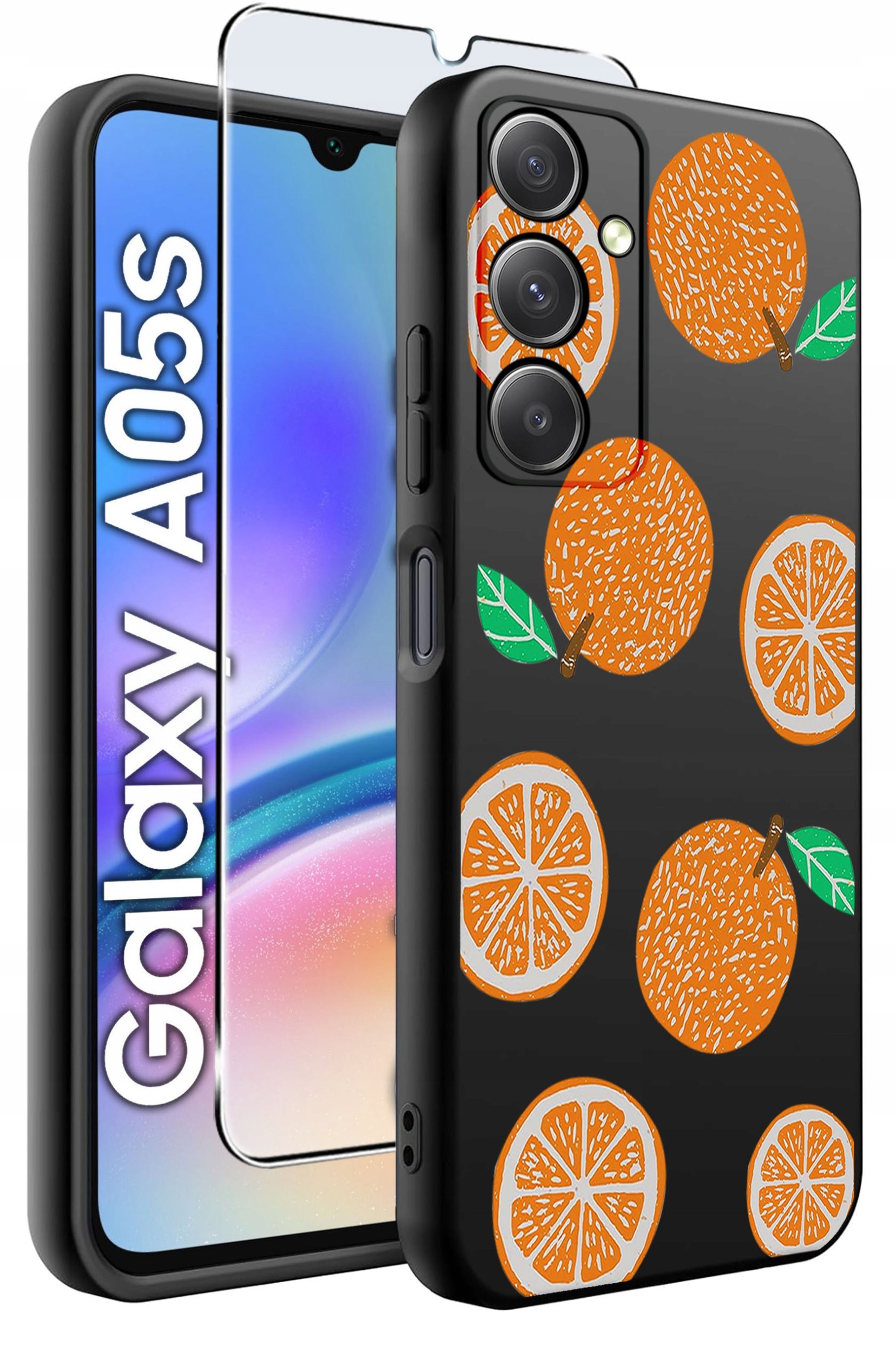 ETUI do Samsung A05s WZORY | SILIKONOWE MATT CASE + SZKŁO 9H