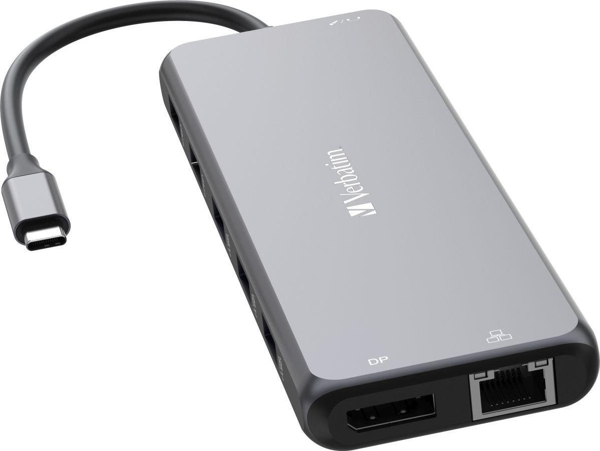 HUB USB Verbatim Hub USB Verbatim Multi Port CMH-13: 2x USB-C PD, 1xUSB-A 3.1, 3xUSB-A 3.0, 2xUSB-A 2.0, 2xHDMI, DisplayPort, RJ-45, audio