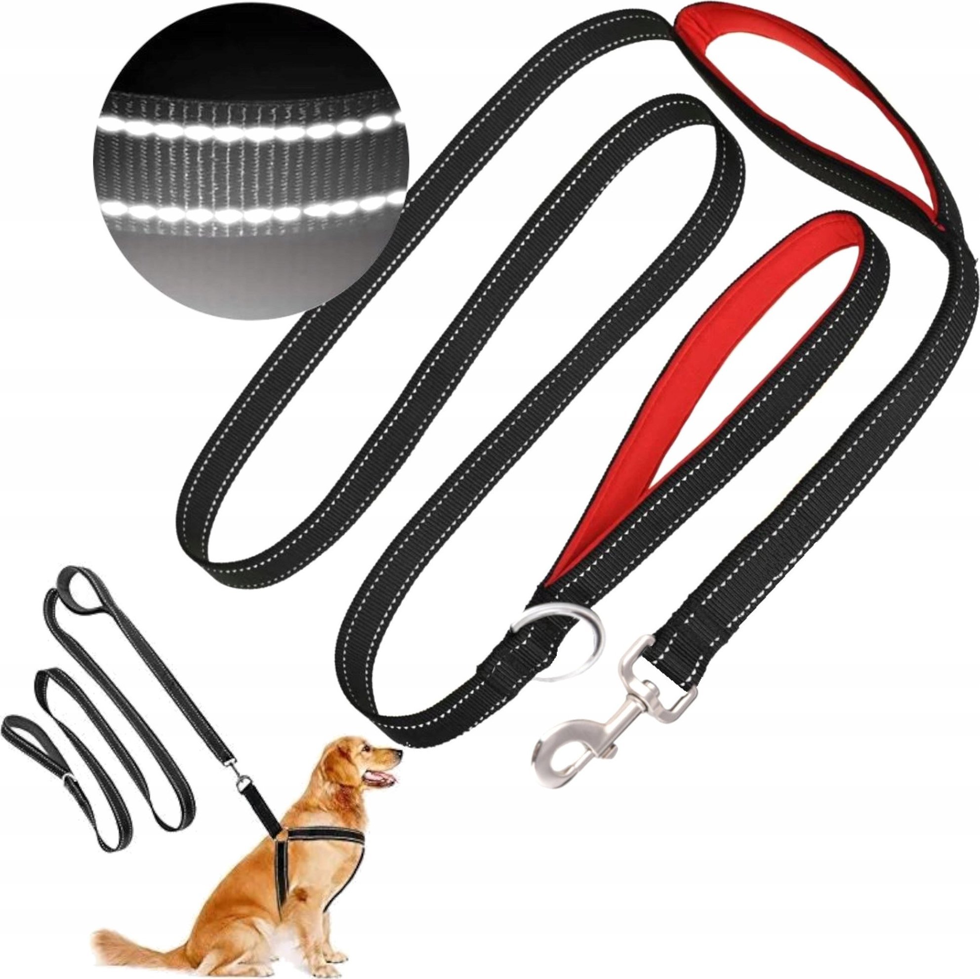 Wobell Smycz Treningowa Długa Dla Psa Mocna Przepinana 5M odblaskowa