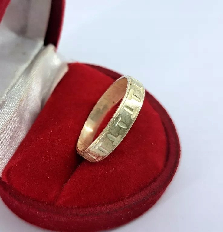 SREBRNA OBRĄCZKA PIERŚCIONEK ŚLUBNA STAL 316L r.22