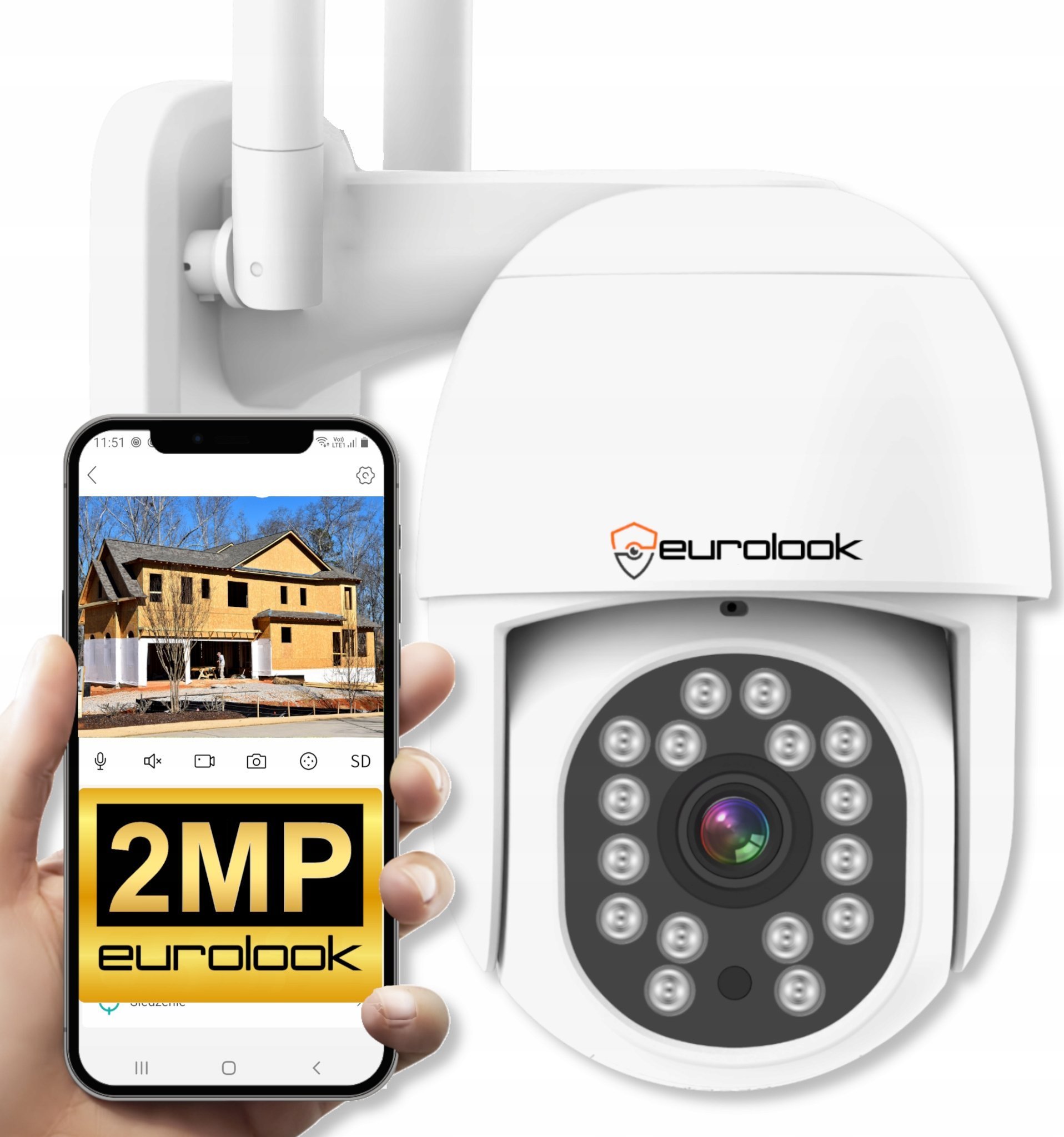 Kamera IP WiFi SMART Obrotowa Zewnętrzna Bezprzewodowa 2MPx MONITORING Domu [K-5]