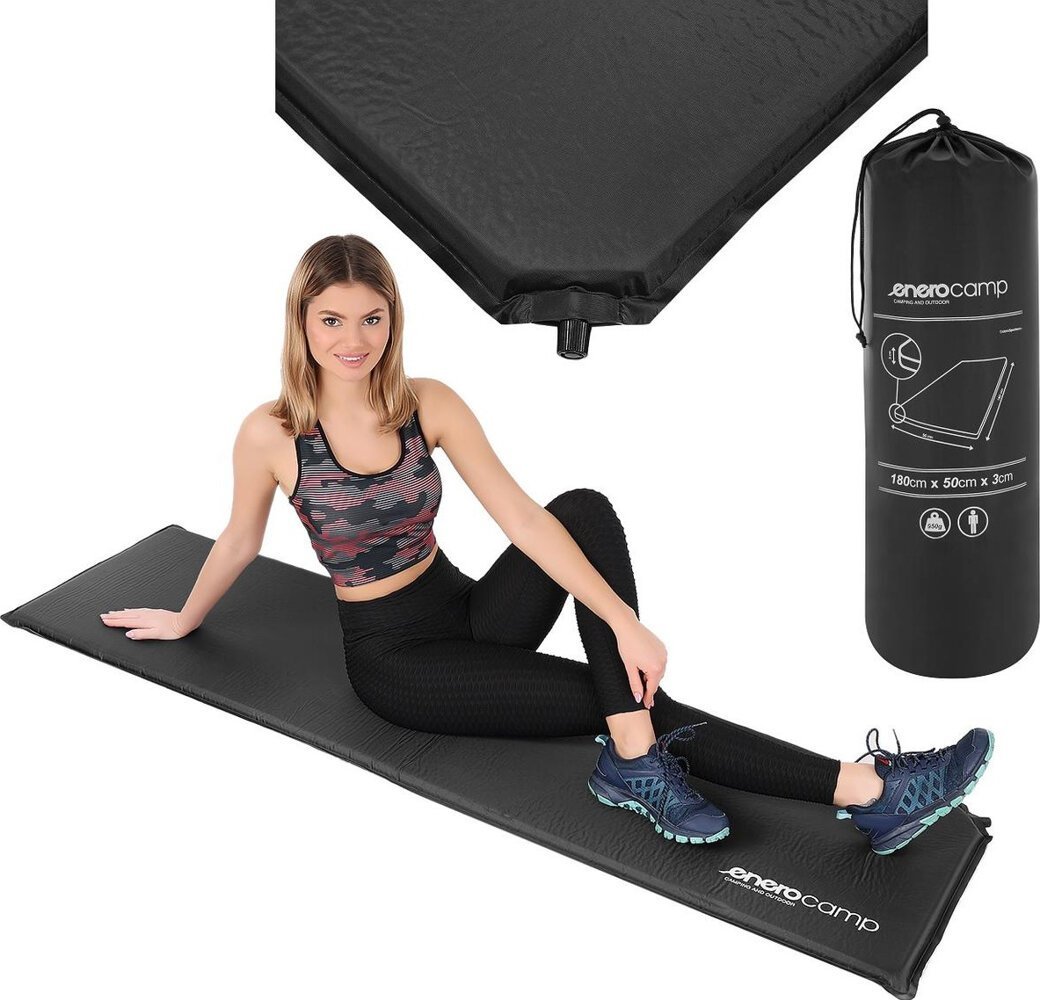 Redcliffs MATA SAMOPOMPUJĄCA TURYSTYCZNA MATERAC 180X50X3CM CZARNA